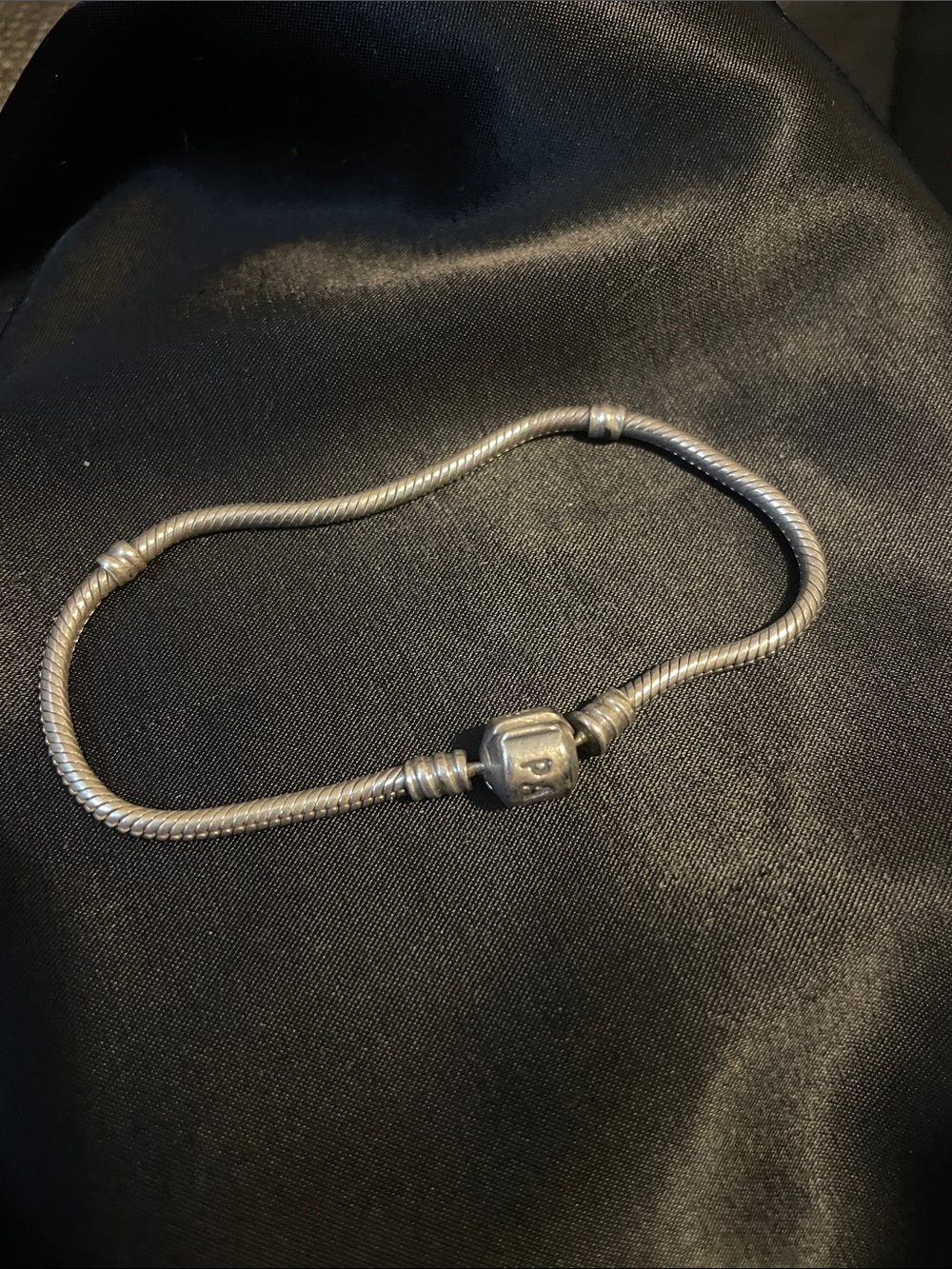Pandora Silver Snake Chain Bracelet with Barrel Clasp